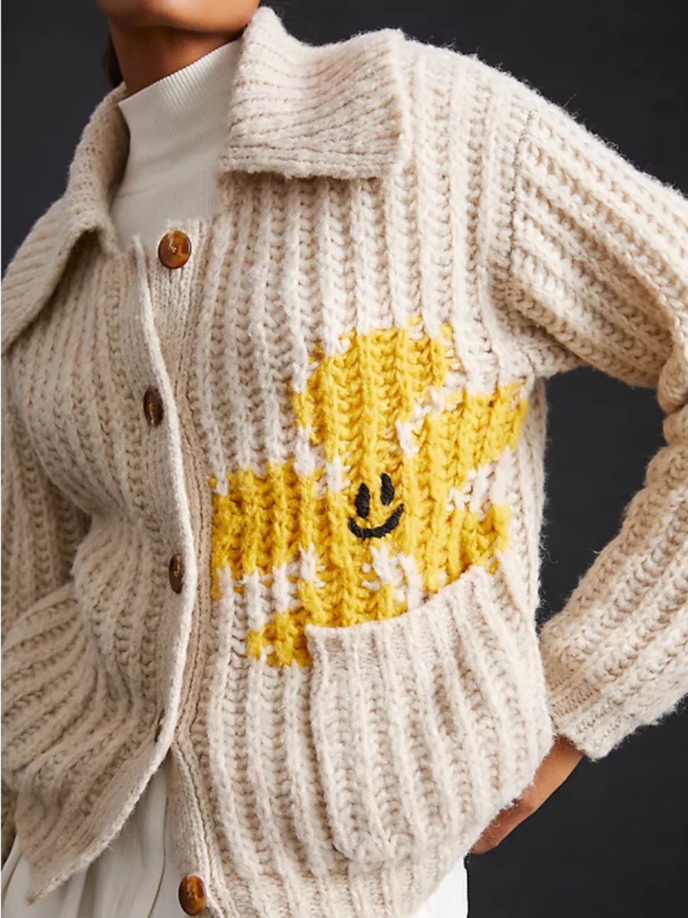 Anthropologie Pilcro Flower Cardigan Sweater